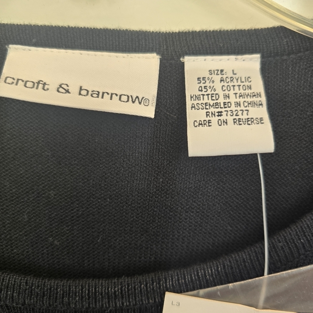 Croft & Barrow Women's Black Sweater With Attached Cardigan Size Large - Picture 4 of 6